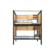 LIVARA Steel Bunk Bed Frame with Storage Heavy Duty 90/100/120cm Dormitory Apartment Space Saving