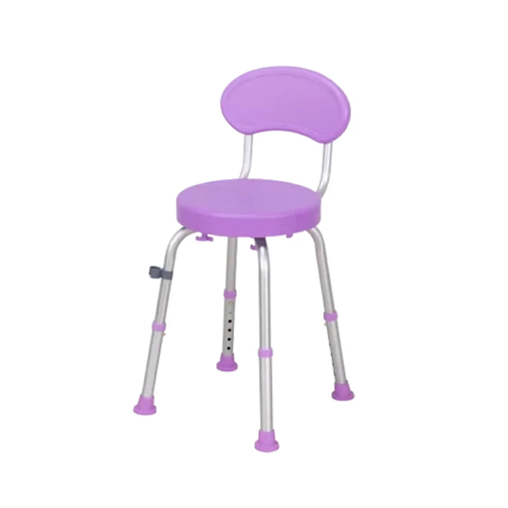 LIVARA 360-Degree Swivel Shower Chair Adjustable Height Anti-Slip Base Durable PE Seat for Elderly Disabled Home Bathroom Use