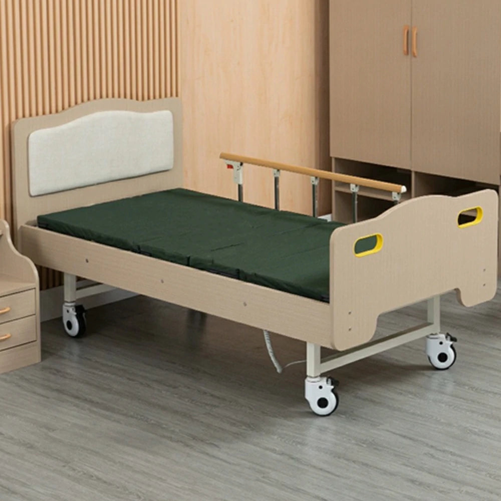 LIVARA Multifunctional Care Bed Ergonomic Adjustable Back & Leg Wood Finish for Elderly Post-surgery Home Use