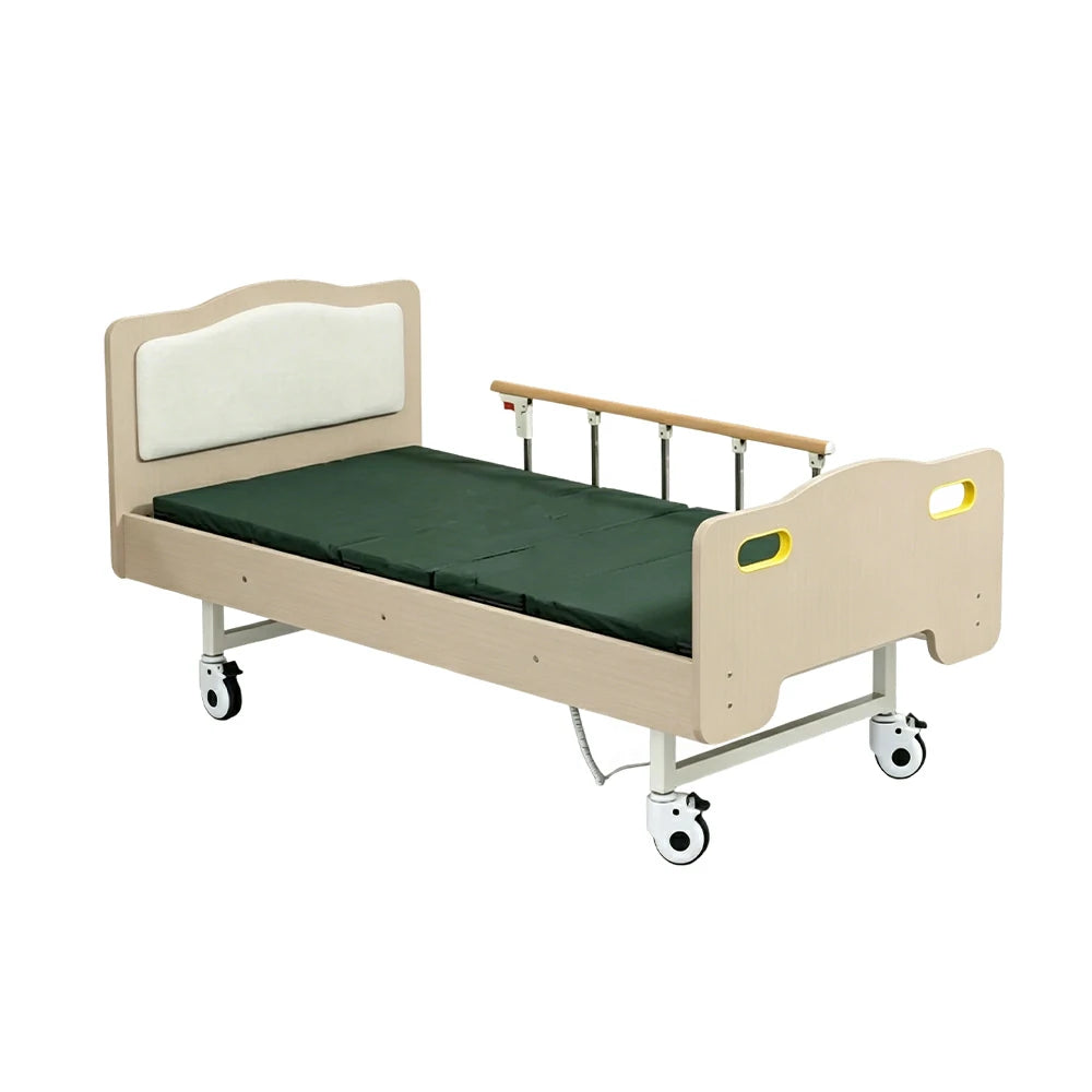 LIVARA Multifunctional Care Bed Ergonomic Adjustable Back & Leg Wood Finish for Elderly Post-surgery Home Use