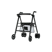 LIVARA Multifunctional Walker with Lightweight Aluminium Frame and Foldable Seat for Elderly Home and Outdoor Support