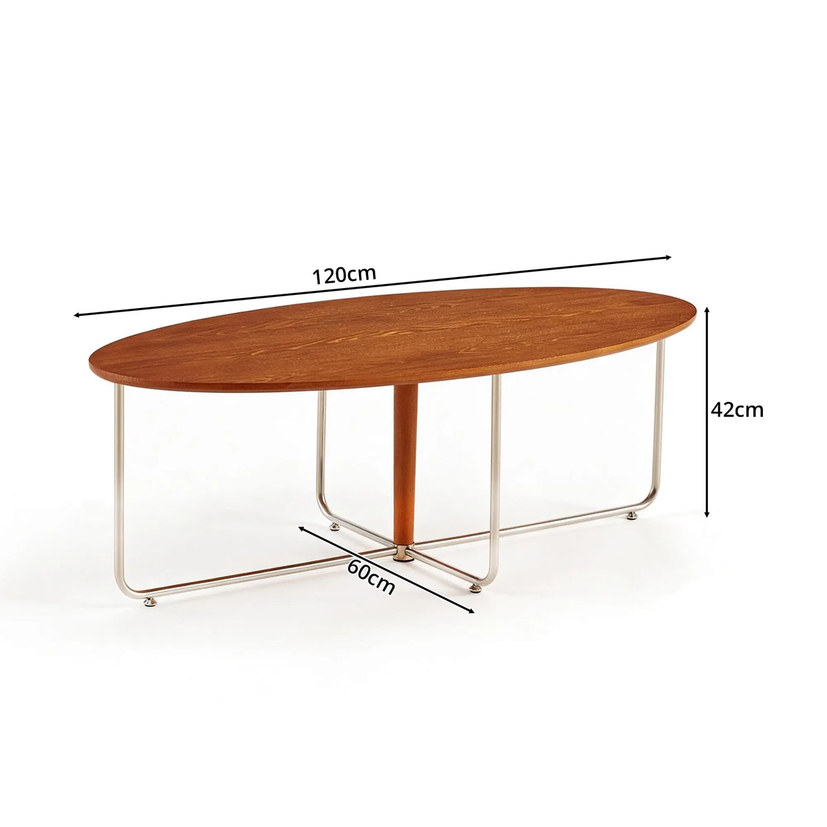 LIVARA Bauhaus Coffee Table Soft Curved Design Rounded Edges Spacious Top for Living Room Sofa Area Lounge - Brown