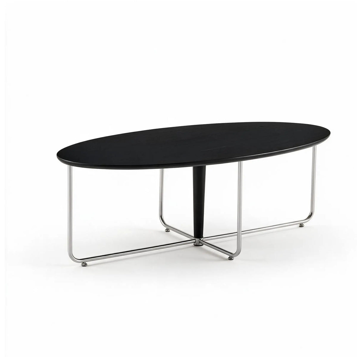LIVARA Bauhaus Coffee Table Soft Curved Design Rounded Edges Spacious Top for Living Room Sofa Area Lounge - Black