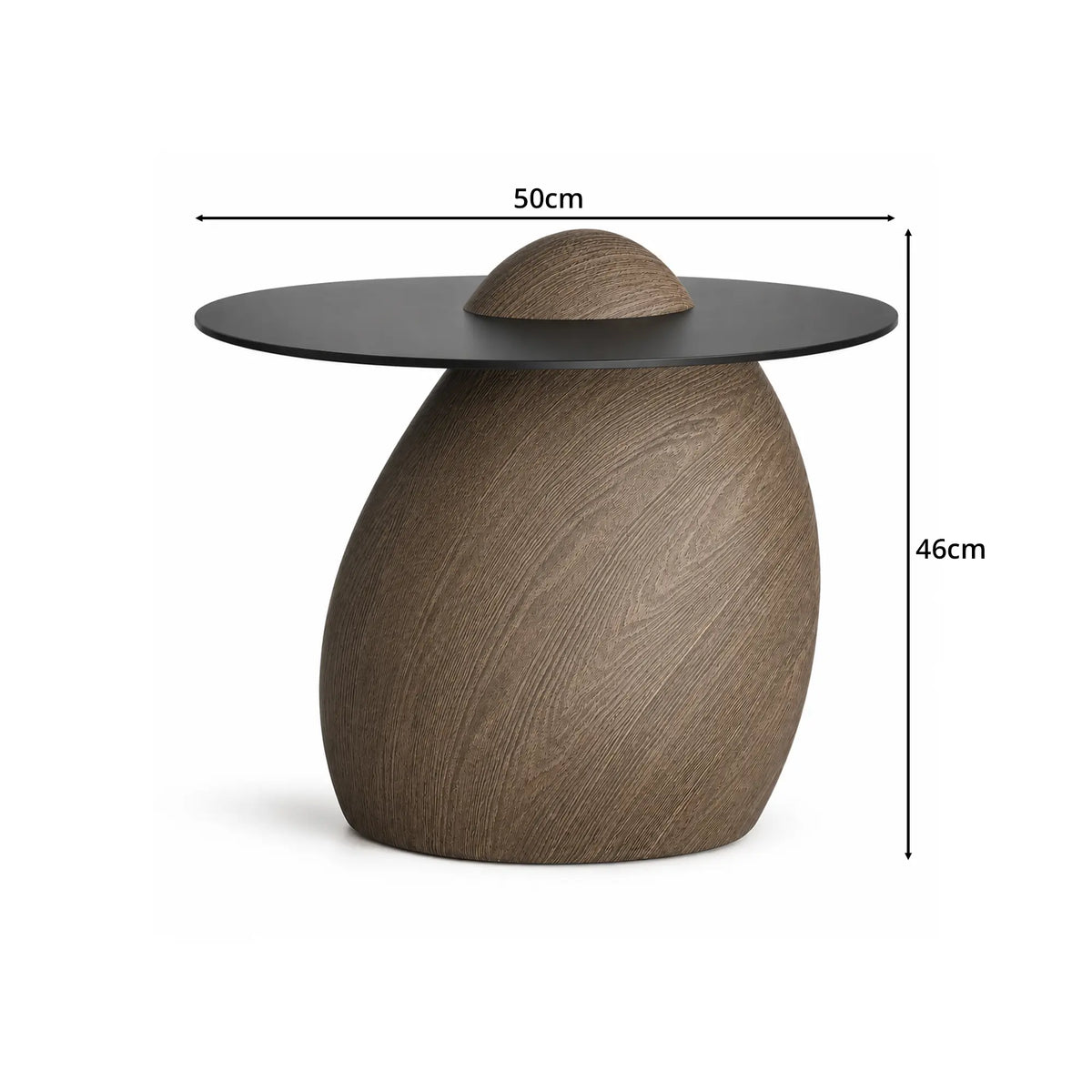 LIVARA Modern Side Table Compact Sintered Stone Top Warm Minimalist Style for Living Room Balcony Bedroom Lounge - Brown