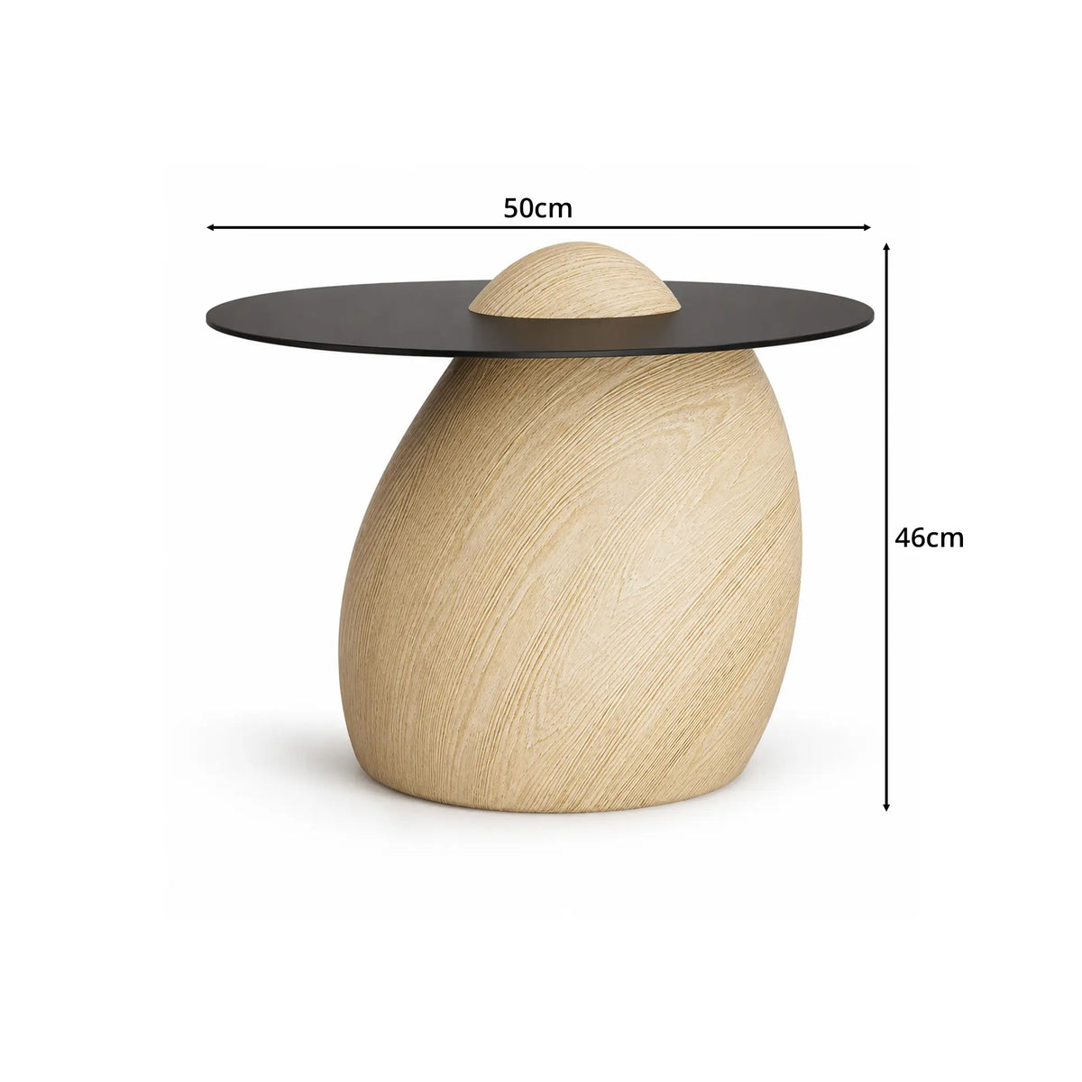 LIVARA Modern Side Table Compact Sintered Stone Top Warm Minimalist Style for Living Room Balcony Bedroom Lounge - Wood