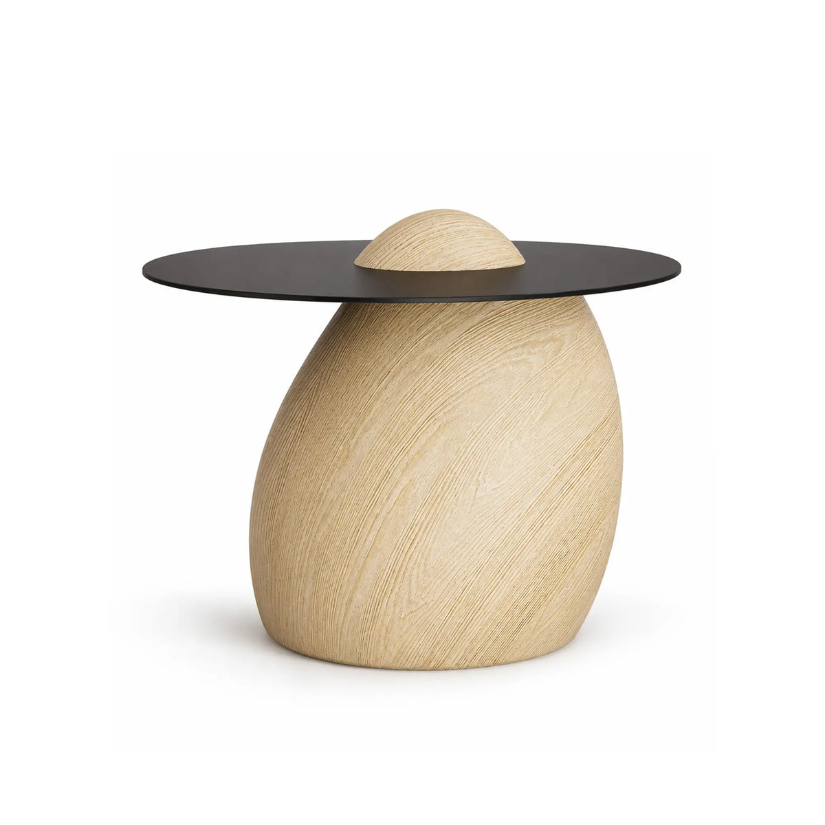 LIVARA Modern Side Table Compact Sintered Stone Top Warm Minimalist Style for Living Room Balcony Bedroom Lounge - Wood