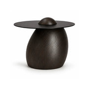 LIVARA Modern Side Table Compact Sintered Stone Top Warm Minimalist Style for Living Room Balcony Bedroom Lounge - Black