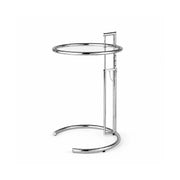 LIVARA Adjustable Glass Side Table Tempered Glass Top Stainless Steel Frame Tool Free Height Adjustment for Living Room Bedroom Balcony