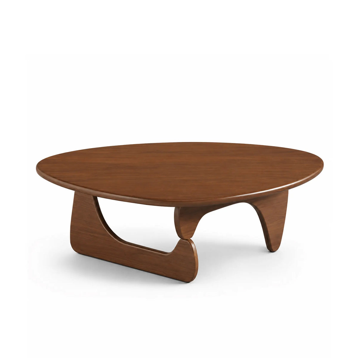 LIVARA Solid Wood Coffee Table FAS Grade Oak 20mm Thick Top Irregular Egg Shape for Living Room Apartment Lounge - Walnut