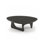 LIVARA Solid Wood Coffee Table FAS Grade Oak 20mm Thick Top Irregular Egg Shape for Living Room Apartment Lounge - Black