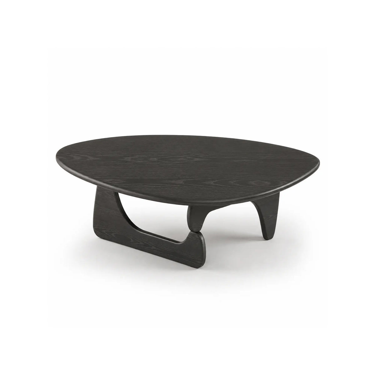 LIVARA Solid Wood Coffee Table FAS Grade Oak 20mm Thick Top Irregular Egg Shape for Living Room Apartment Lounge - Black