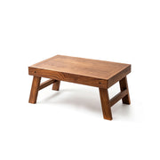 LIVARA Folding Teak Coffee Table Aged Thai Teak 6cm Folded Design Wood Wax Oil Finish for Living Room Bedroom Bay Window