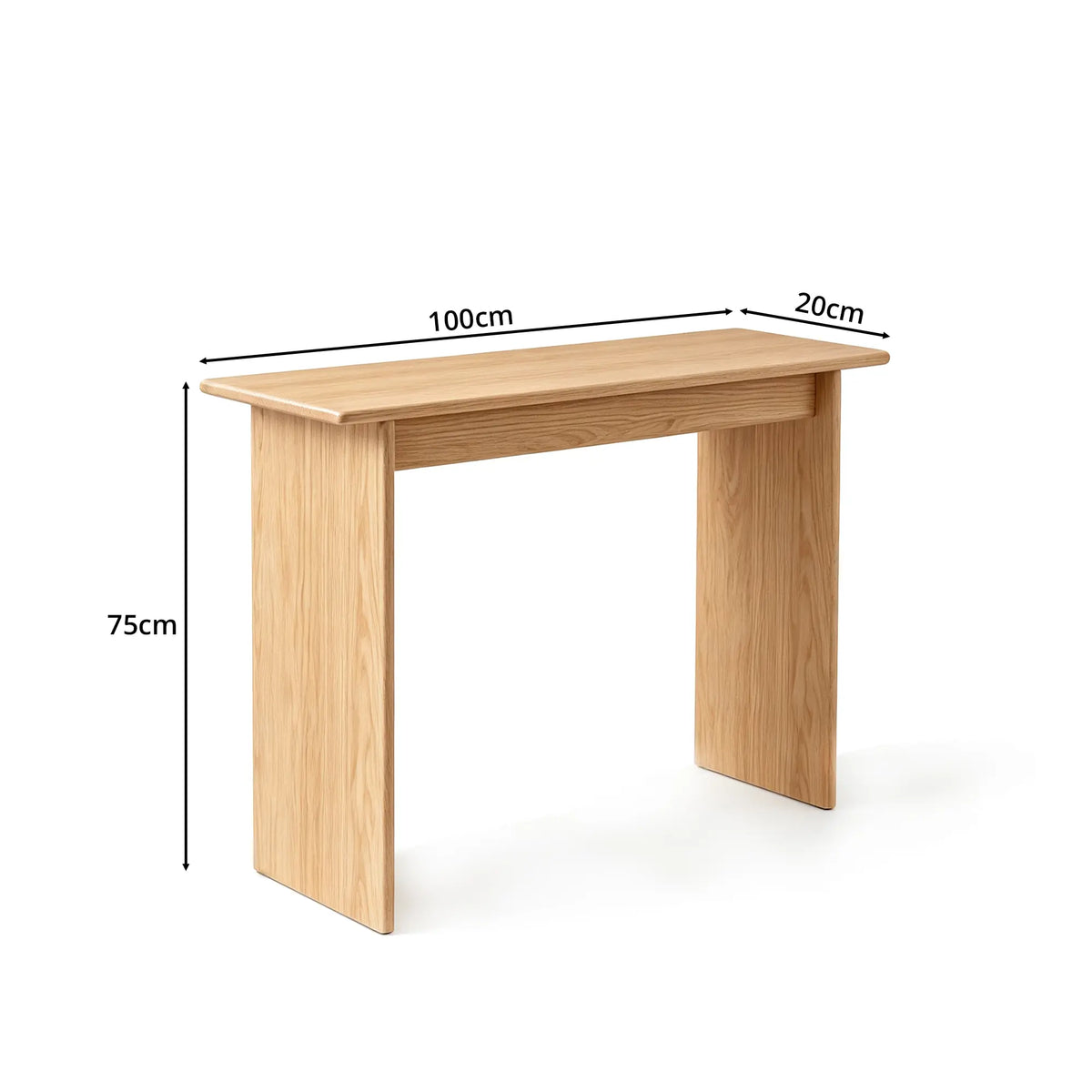 LIVARA Solid Oak Console Table North American FAS Grade Oak Slim 20cm Depth for Entryway Hallway Sofa Back Small Spaces - Wood