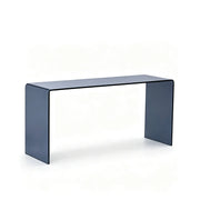 LIVARA Tempered Glass Console Table 12mm Thick One Piece Bent Design 150/160cm for Entryway Hallway Living Room Sofa Back - Black