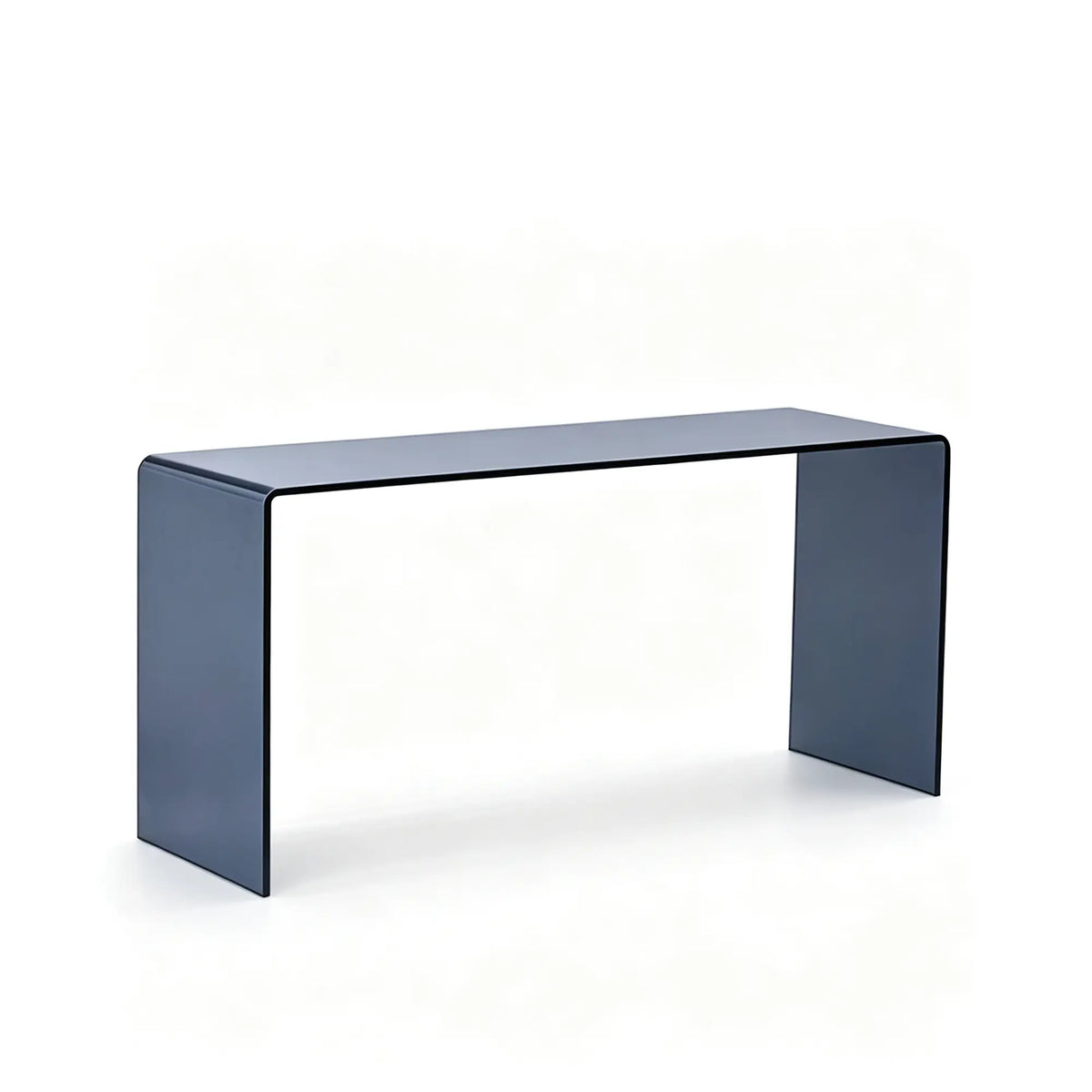 LIVARA Tempered Glass Console Table 12mm Thick One Piece Bent Design 150/160cm for Entryway Hallway Living Room Sofa Back - Black
