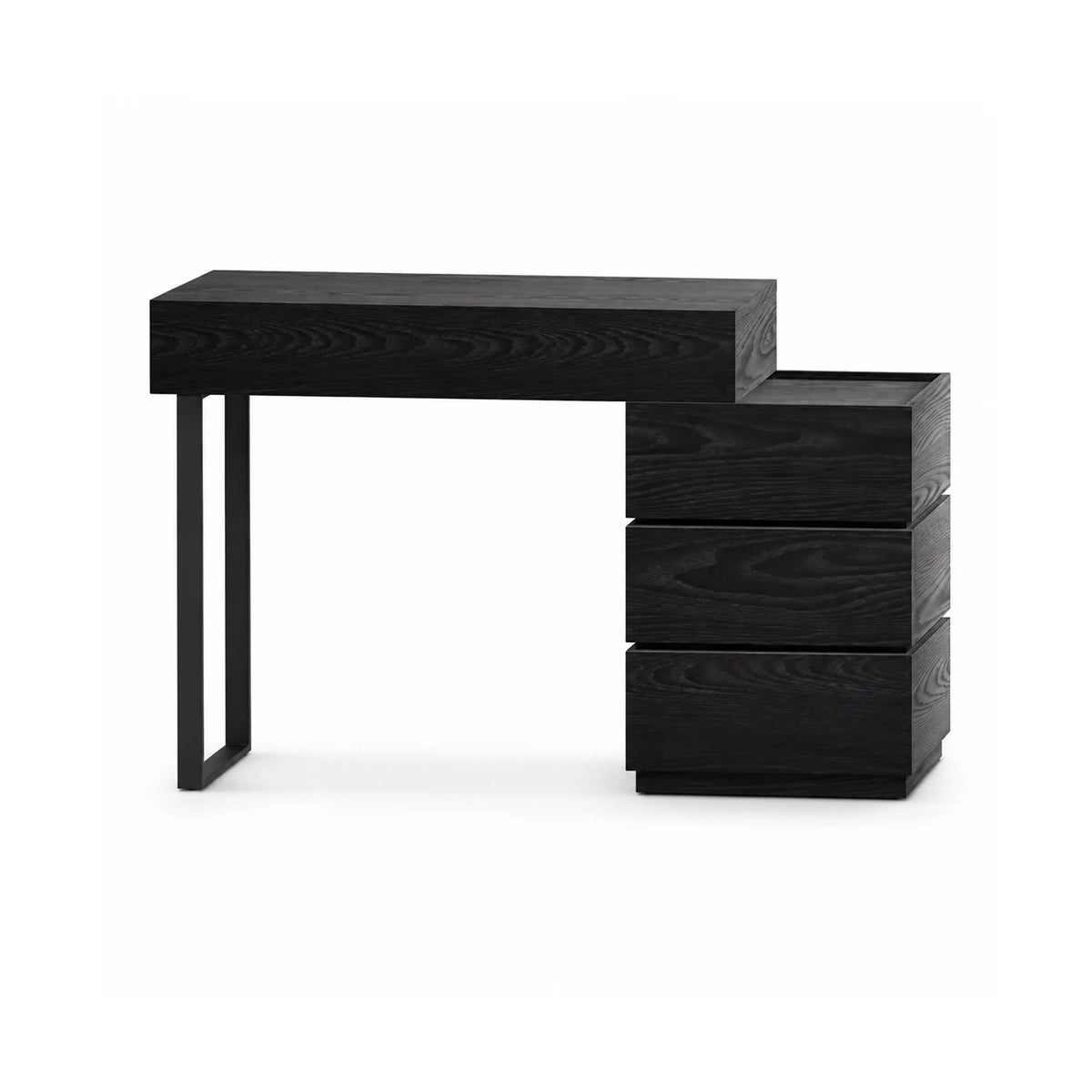 LIVARA Modern Side Cabinet E0 Grade Eco Friendly Board Wood Grain Design for Bedroom Sofa Side Guest Room Apartment - Black