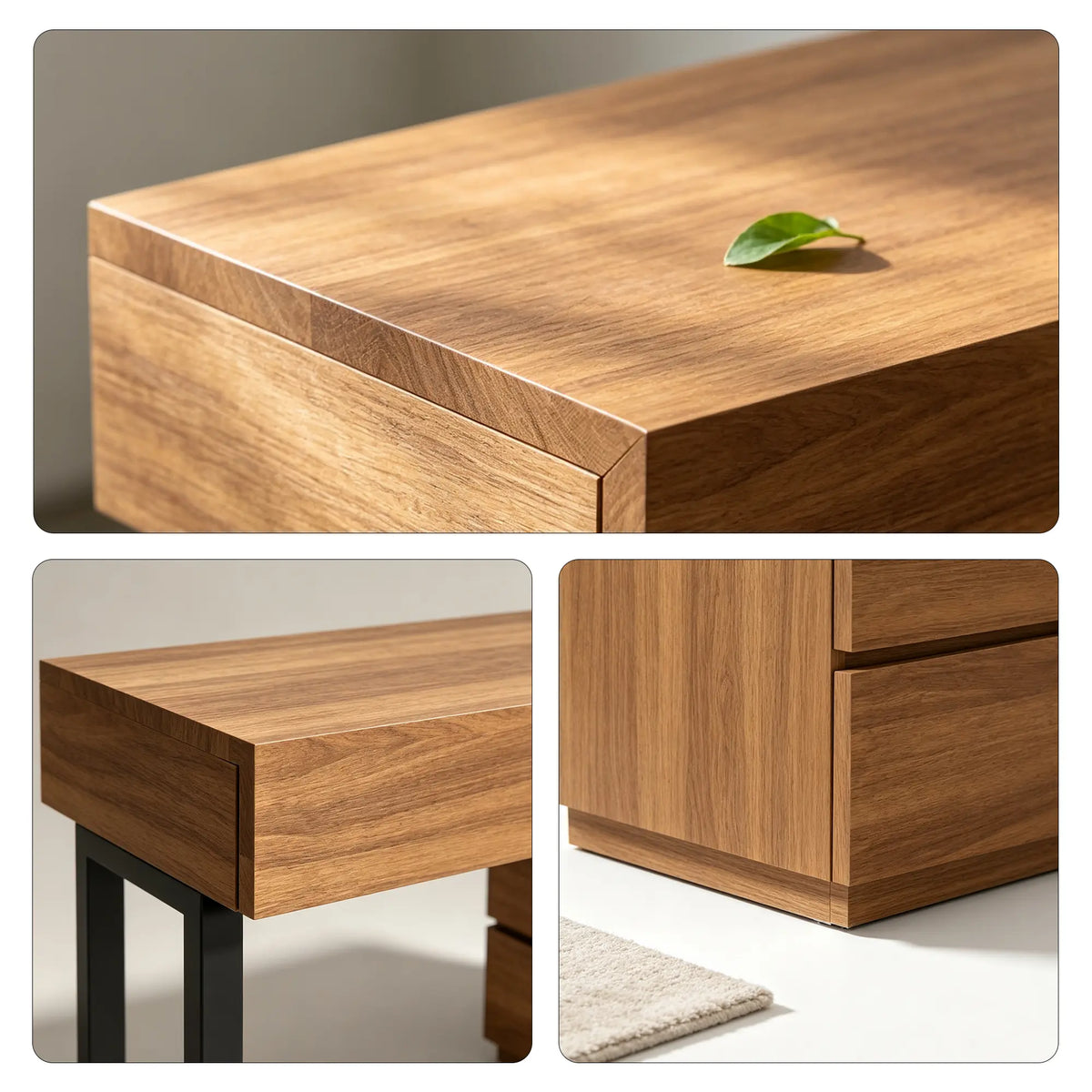 LIVARA Modern Side Cabinet E0 Grade Eco Friendly Board Wood Grain Design for Bedroom Sofa Side Guest Room Apartment - Walnut