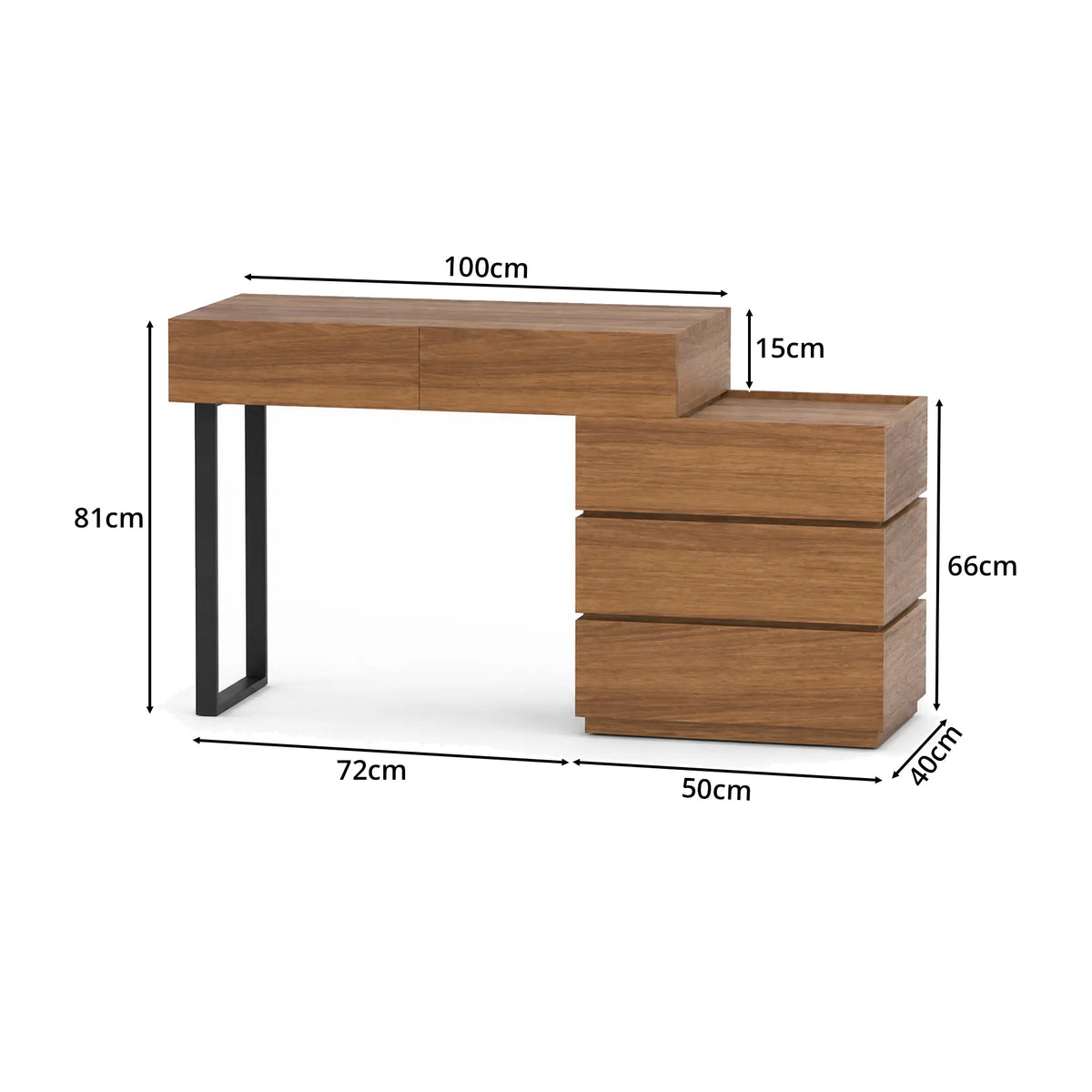 LIVARA Modern Side Cabinet E0 Grade Eco Friendly Board Wood Grain Design for Bedroom Sofa Side Guest Room Apartment - Walnut