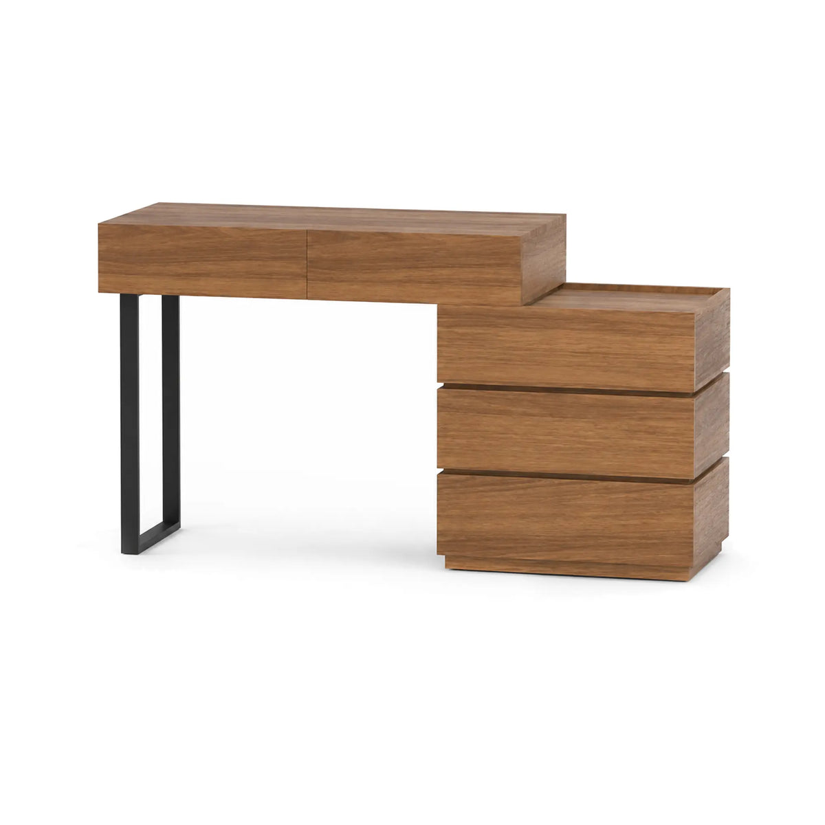 LIVARA Modern Side Cabinet E0 Grade Eco Friendly Board Wood Grain Design for Bedroom Sofa Side Guest Room Apartment - Walnut
