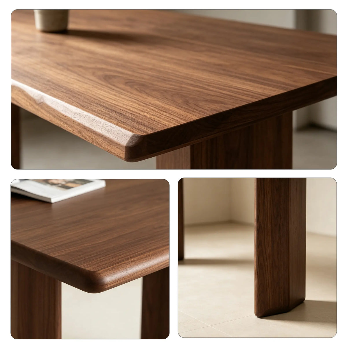 LIVARA Solid Wood Storage Cabinet Double Layer Open Display Thickened Panels Mortise Tenon Joinery for Living Room Bedroom Entryway - Walnut
