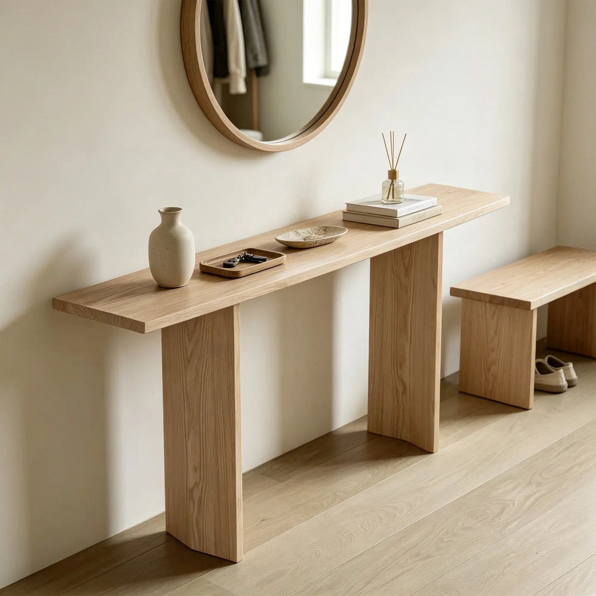 LIVARA Solid Wood Storage Cabinet Double Layer Open Display Thickened Panels Mortise Tenon Joinery for Living Room Bedroom Entryway - Wood