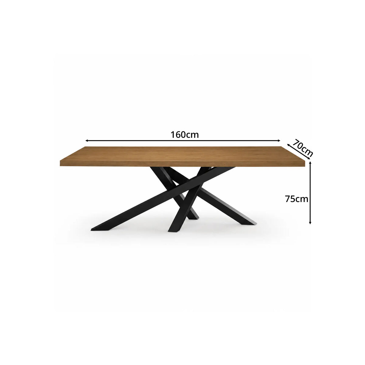 LIVARA Solid Wood Desk Natural Wood Top Metal Legs Water Based Paint for Home Office Study Bedroom Reading Workspace - Walnut & Black