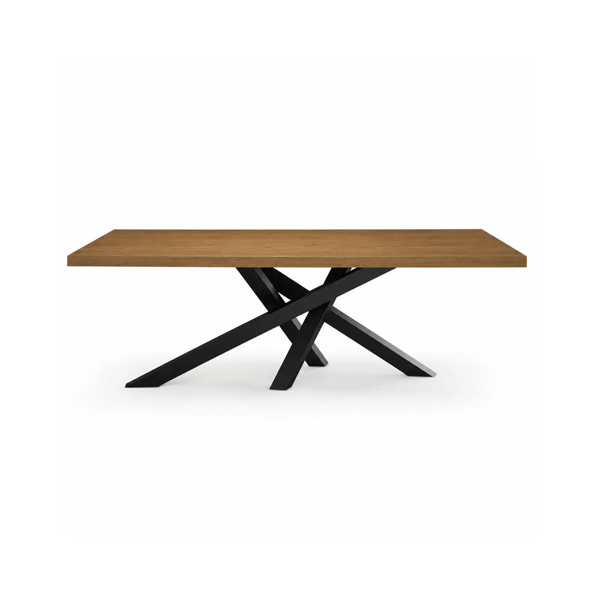 LIVARA Solid Wood Desk Natural Wood Top Metal Legs Water Based Paint for Home Office Study Bedroom Reading Workspace - Walnut & Black