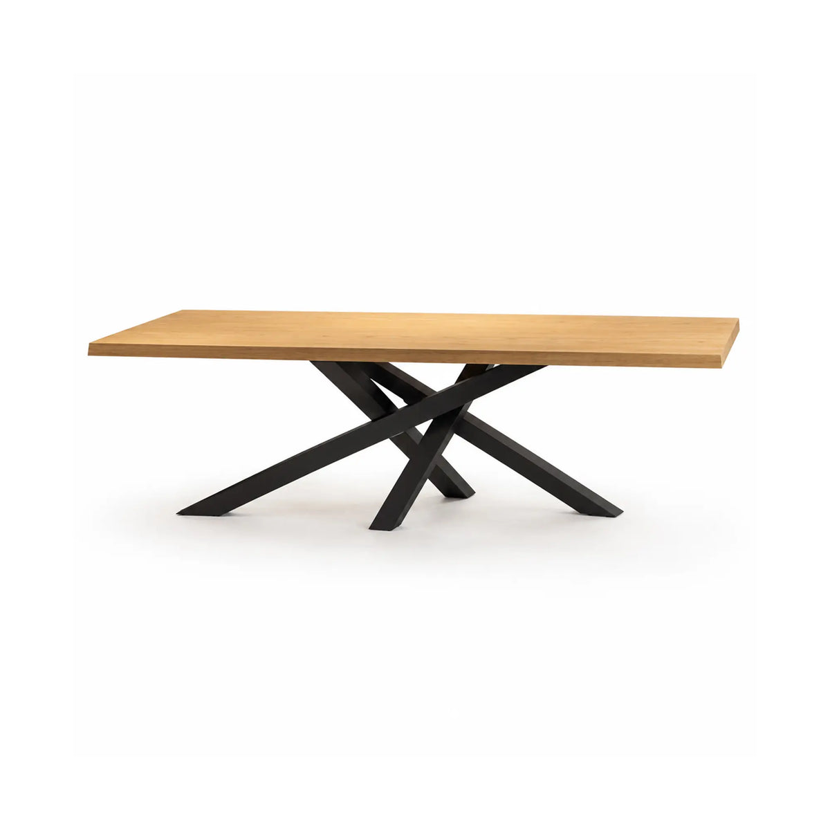 LIVARA Solid Wood Desk Natural Wood Top Metal Legs Water Based Paint for Home Office Study Bedroom Reading Workspace - Wood & Black