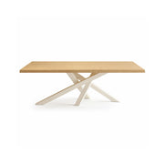 LIVARA Solid Wood Desk Natural Wood Top Metal Legs Water Based Paint for Home Office Study Bedroom Reading Workspace - Wood & White