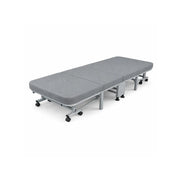 LIVARA Folding Single Bed 3.5cm Coconut Coir & Foam Mattress with Cotton-Linen Fabric - 80/90cm Space-Saving Rollaway Bed for Home & Office - Grey