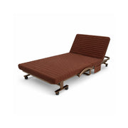 LIVARA Folding Single Bed 7cm Thick Foam Mattress, Curved Armrests & Reinforced Steel Frame - 60/90cm Rollaway Bed for Home & Office - Coffee