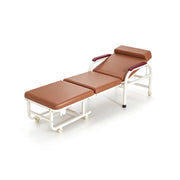 LIVARA 3-in-1 Folding Chair Bed - Convertible Recliner with Foam Padding, Reinforced Steel Frame & Wheels - 186cm for Home & Hospital - Brown