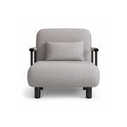 LIVARA Convertible Sofa Bed 5-Position Adjustable Backrest, High-Density Foam & Linen Fabric with Pillow - 65/80cm for Home & Guest Room - Light Grey