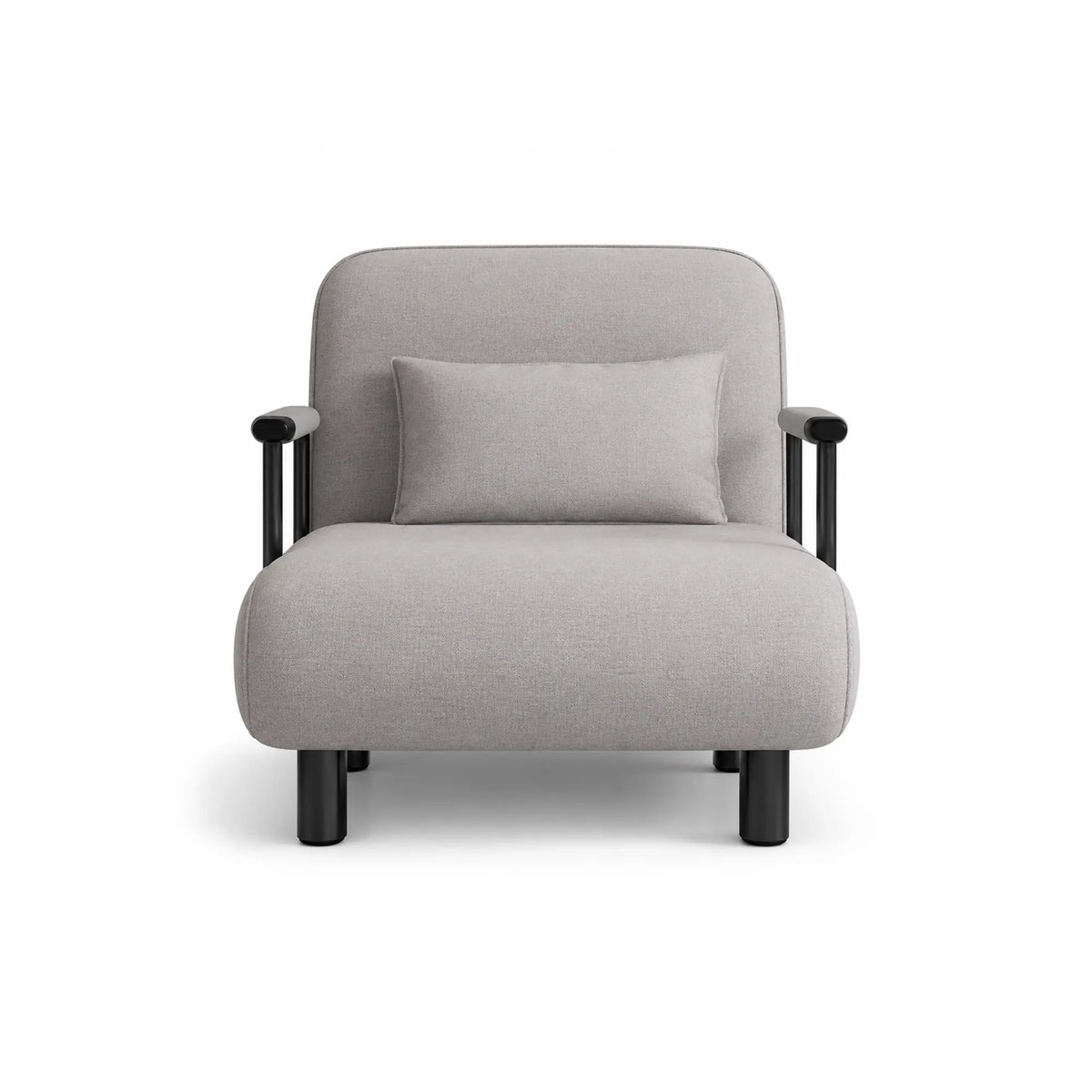 LIVARA Convertible Sofa Bed 5-Position Adjustable Backrest, High-Density Foam & Linen Fabric with Pillow - 65/80cm for Home & Guest Room - Light Grey