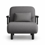 LIVARA Convertible Sofa Bed 5-Position Adjustable Backrest, High-Density Foam & Linen Fabric with Pillow - 65/80cm for Home & Guest Room - Grey
