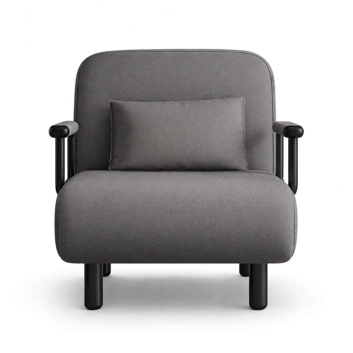 LIVARA Convertible Sofa Bed 5-Position Adjustable Backrest, High-Density Foam & Linen Fabric with Pillow - 65/80cm for Home & Guest Room - Grey