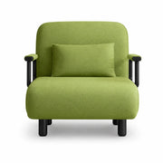 LIVARA Convertible Sofa Bed 5-Position Adjustable Backrest, High-Density Foam & Linen Fabric with Pillow - 65/80cm for Home & Guest Room - Green