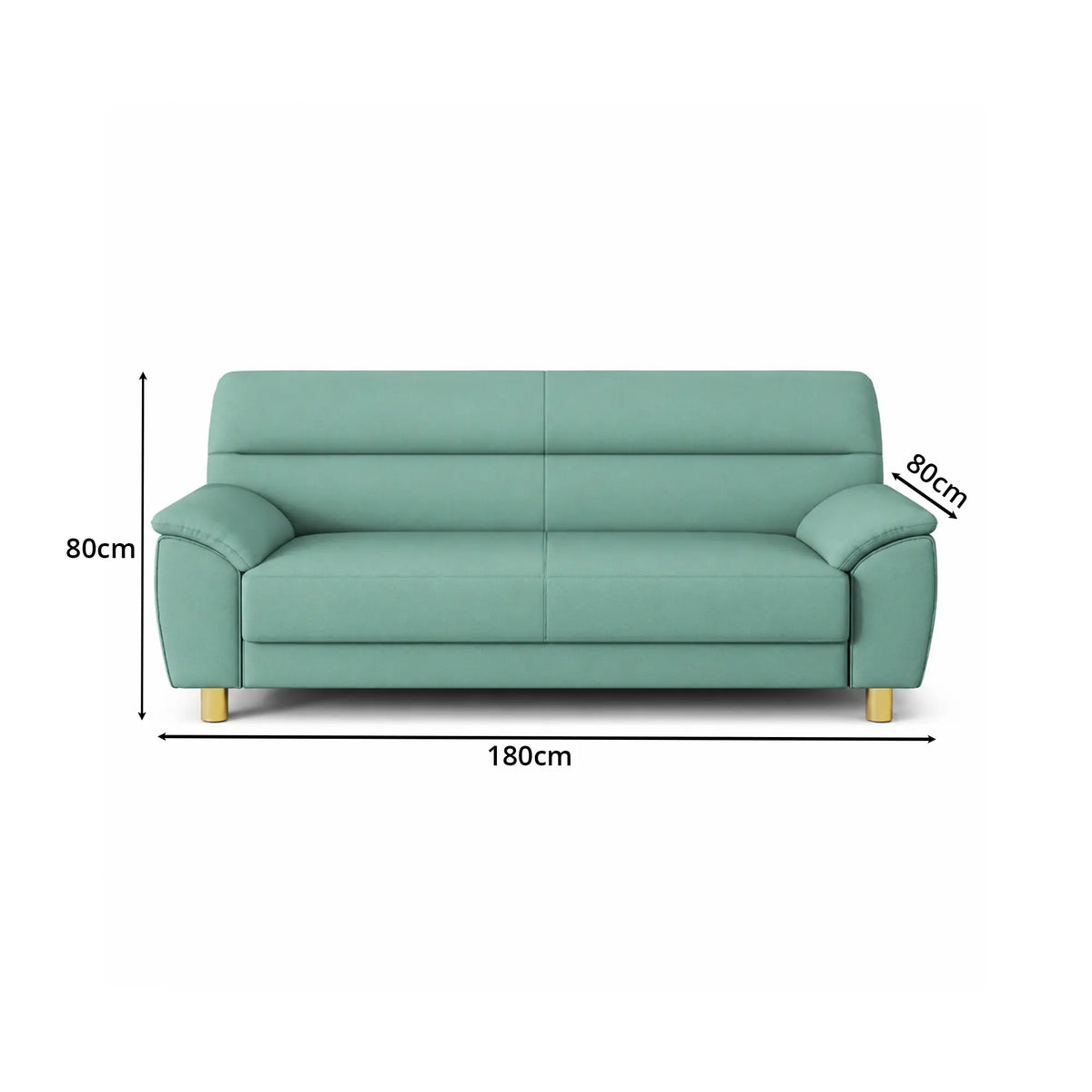LIVARA Modern 3 Seater Sofa with Nano Technology Fabric, High Resilience Foam Cushions & Solid Wood Frame, 180cm Lounge Couch for Living Room - Sky Blue