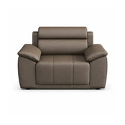 LIVARA Single Seater Sofa with Cat Scratch Resistant Leather, 45D High Resilience Foam & Solid Wood Frame, 102cm Modern Armchair for Living Room - Brown