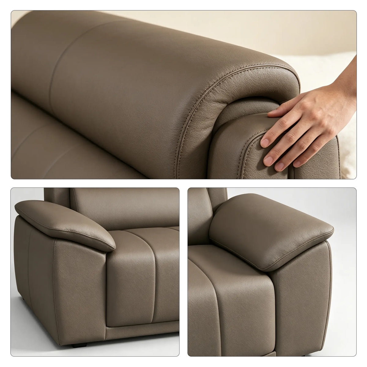 LIVARA 2 Seater Sofa with Cat Scratch Resistant Leather, 45D High Resilience Foam & Solid Wood Frame, 150cm Modern Loveseat for Living Room - Brown