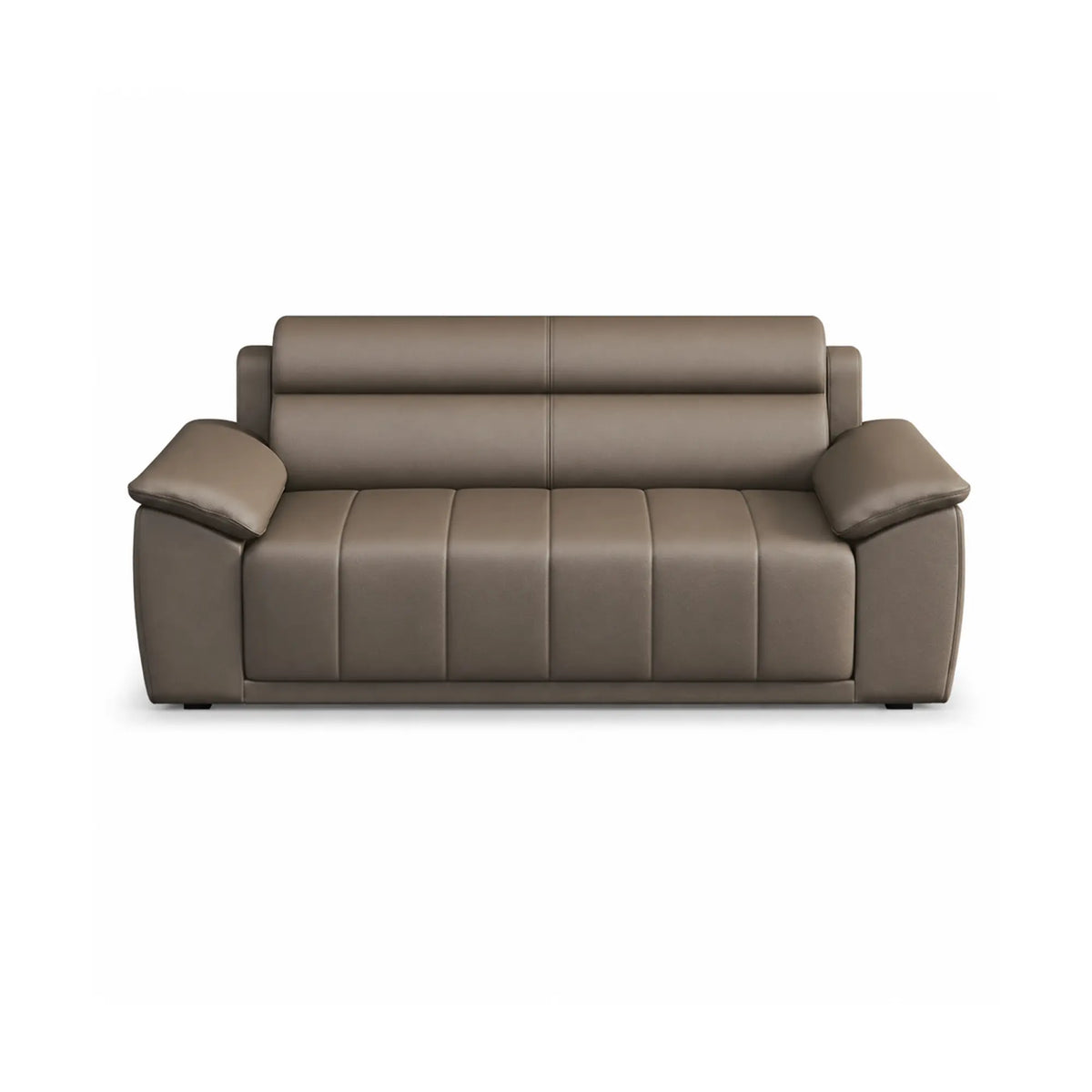 LIVARA 2 Seater Sofa with Cat Scratch Resistant Leather, 45D High Resilience Foam & Solid Wood Frame, 150cm Modern Loveseat for Living Room - Brown
