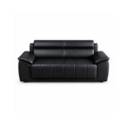 LIVARA 2 Seater Sofa with Cat Scratch Resistant Leather, 45D High Resilience Foam & Solid Wood Frame, 150cm Modern Loveseat for Living Room - Black
