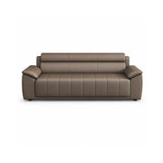 LIVARA 3 Seater Sofa with Cat Scratch Resistant Leather, 45D High Resilience Foam & Solid Wood Frame, 202cm Modern Couch for Living Room - Brown
