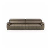 LIVARA 4 Seater Sofa with Cat Scratch Resistant Leather, 45D High Resilience Foam & Solid Wood Frame, 260cm Modern Couch for Living Room - Brown