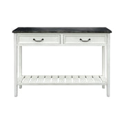 LIVARA Vintage Console Table Desk with Drawers Solid Wood Rustic Entryway Table with Lower Shelf