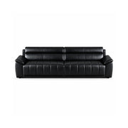 LIVARA 4 Seater Sofa with Cat Scratch Resistant Leather, 45D High Resilience Foam & Solid Wood Frame, 260cm Modern Couch for Living Room - Black