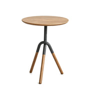 LIVARA Round Side Table with Solid Red Oak Wood Top & Sturdy Metal Tripod Base, 35/40cm Modern Accent Table for Living Room & Bedroom - Natural Oak