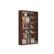 LIVARA 100cm Double Door Display Cabinet - Tempered Glass Storage with LED Lighting for Living Room - Walnut