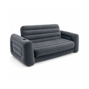 LIVARA 2 Seater Inflatable Sofa Bed with Soft Flocked Surface, Cup Holder & Convertible Design, Electric Pump & Repair Kit Included - Dark Grey