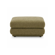 LIVARA Oversized Upholstered Ottoman Footstool with Soft Textured Fabric, High Density Foam & Rounded Design, 93cm Modern Lounge Footrest - Olive Green